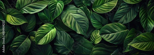 Wallpaper Mural Green Tropical Leaf Texture Torontodigital.ca