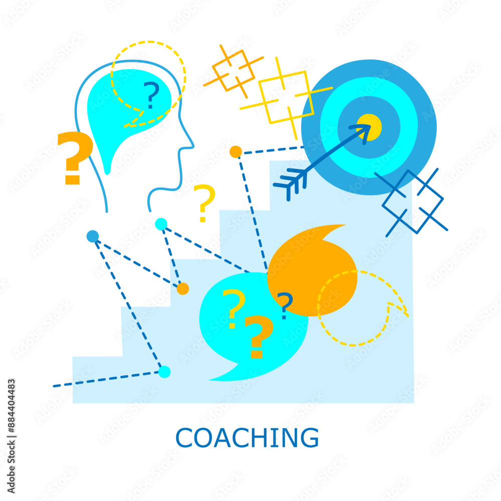 Fototapeta premium COACHING colorful vector business concept on white background
