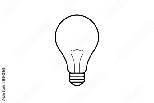 Light Bulb Single Line Art Vector Illustration Design on White Background - Printable Graphic.