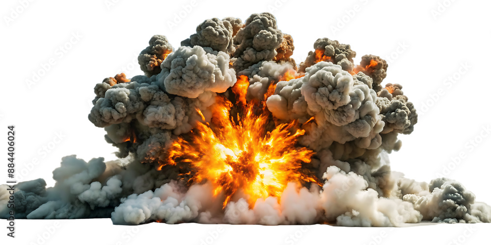 Explosion border isolated on transparent background - Generative AI Explosion border isolated on transparent background - Generative AI