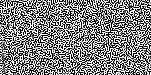  Organic seamless patterns with rounded lines Diffusion reaction background. Monochrome background of natural organic forms motion. Overlay template abstract Turing organic wallpaper background.