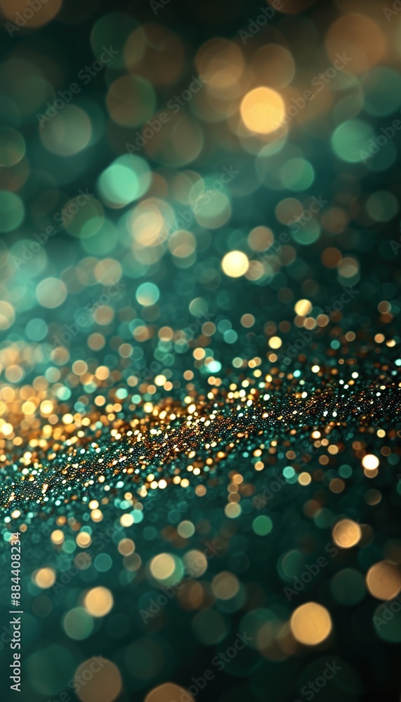 Vertical Banner, Shiny shining green and gold sparkles macro photo and blurred bokeh, background for Christmas, birthday and new year
Vertical Banner, Shiny shining green and gold sparkles macro photo and blurred bokeh, background for Christmas, birthday and new year