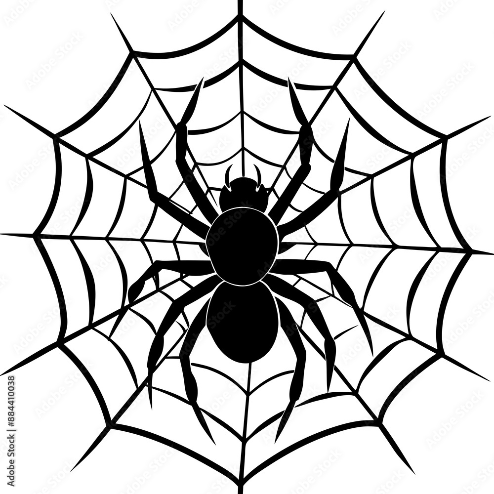 Fototapeta premium spider, web, halloween, insect, vector, illustration