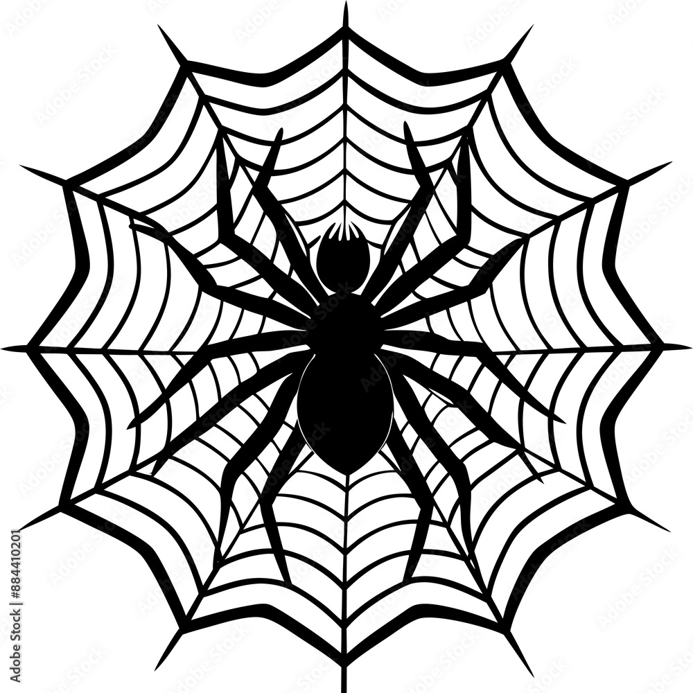 Fototapeta premium spider, web, halloween, insect, vector, illustration