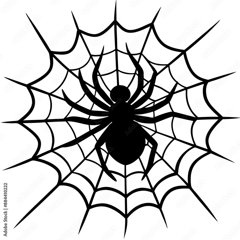 Fototapeta premium spider, web, halloween, insect, vector, illustration