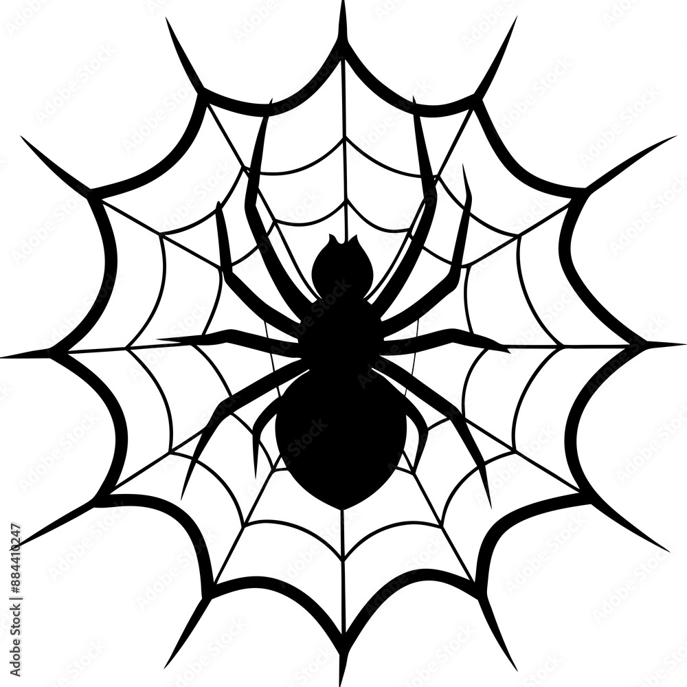 Obraz premium spider, web, halloween, insect, vector, illustration