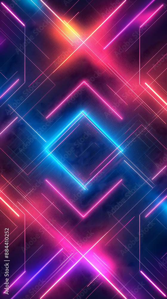 Futuristic Hexagonal Digital Wallpaper with Neon Lights Futuristic Hexagonal Digital Wallpaper with Neon Lights