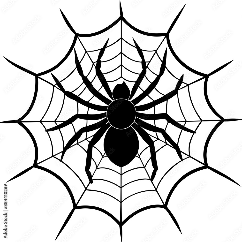Obraz premium spider, web, halloween, insect, vector, illustration