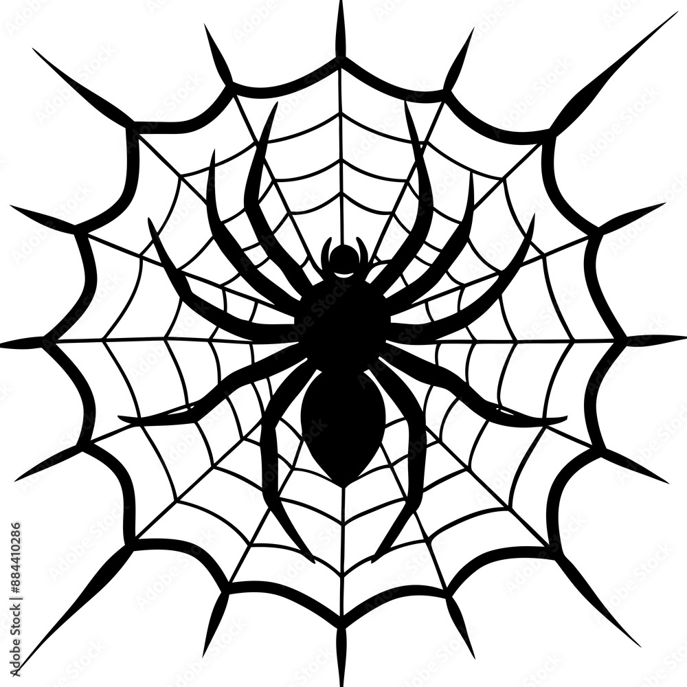 Fototapeta premium spider, web, halloween, insect, vector, illustration