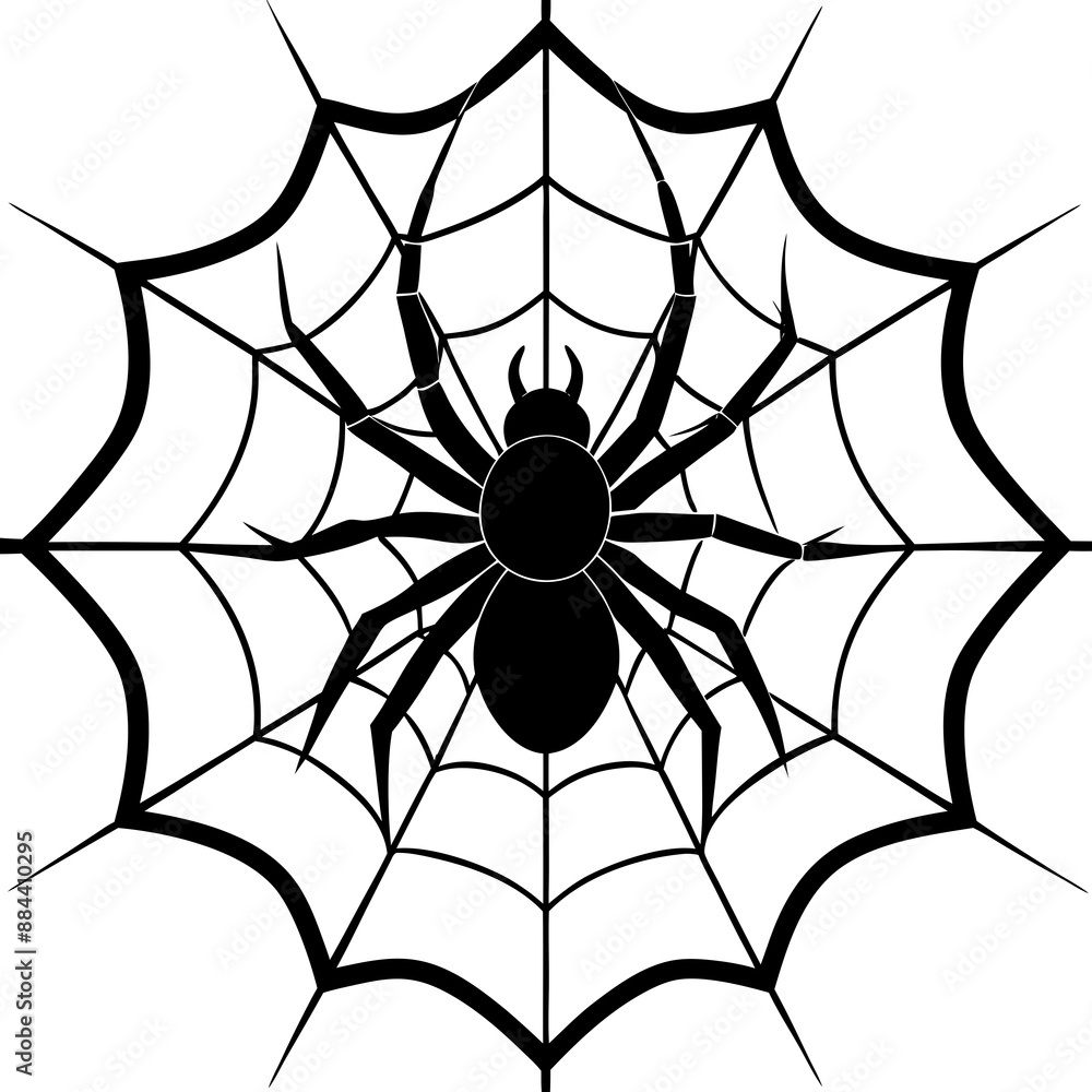 Fototapeta premium spider, web, halloween, insect, vector, illustration