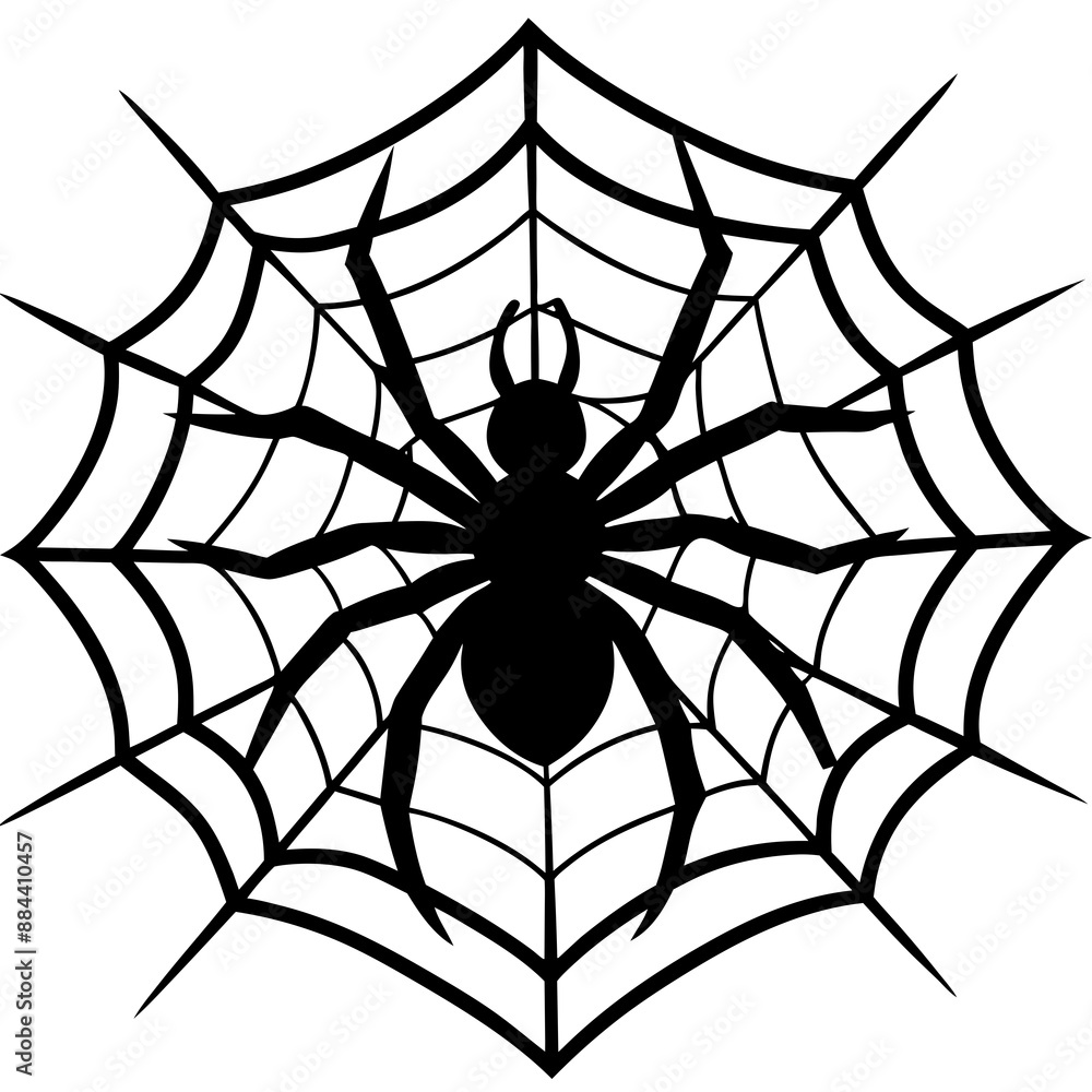 Fototapeta premium spider, web, halloween, insect, vector, illustration