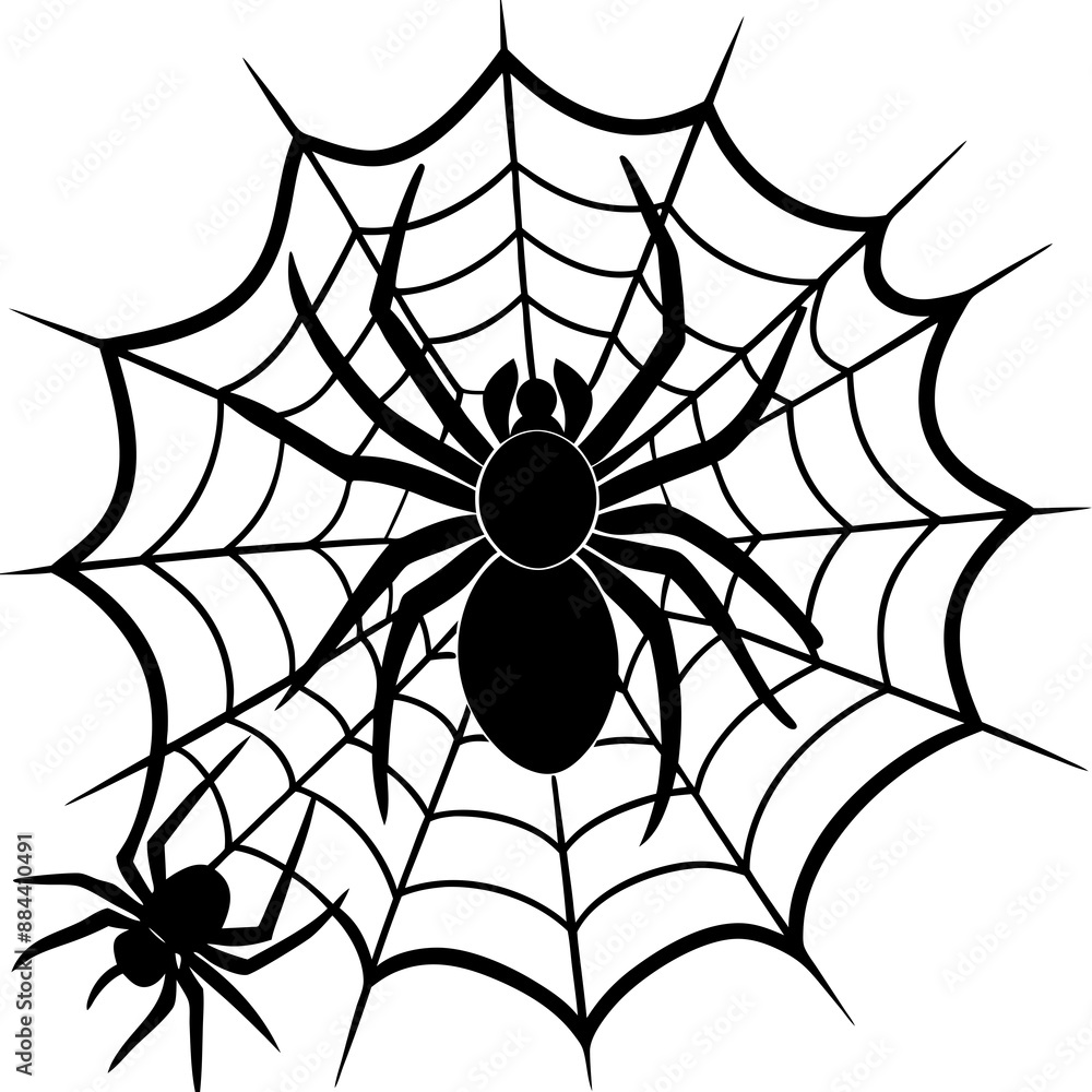 Fototapeta premium spider, web, halloween, insect, vector, illustration