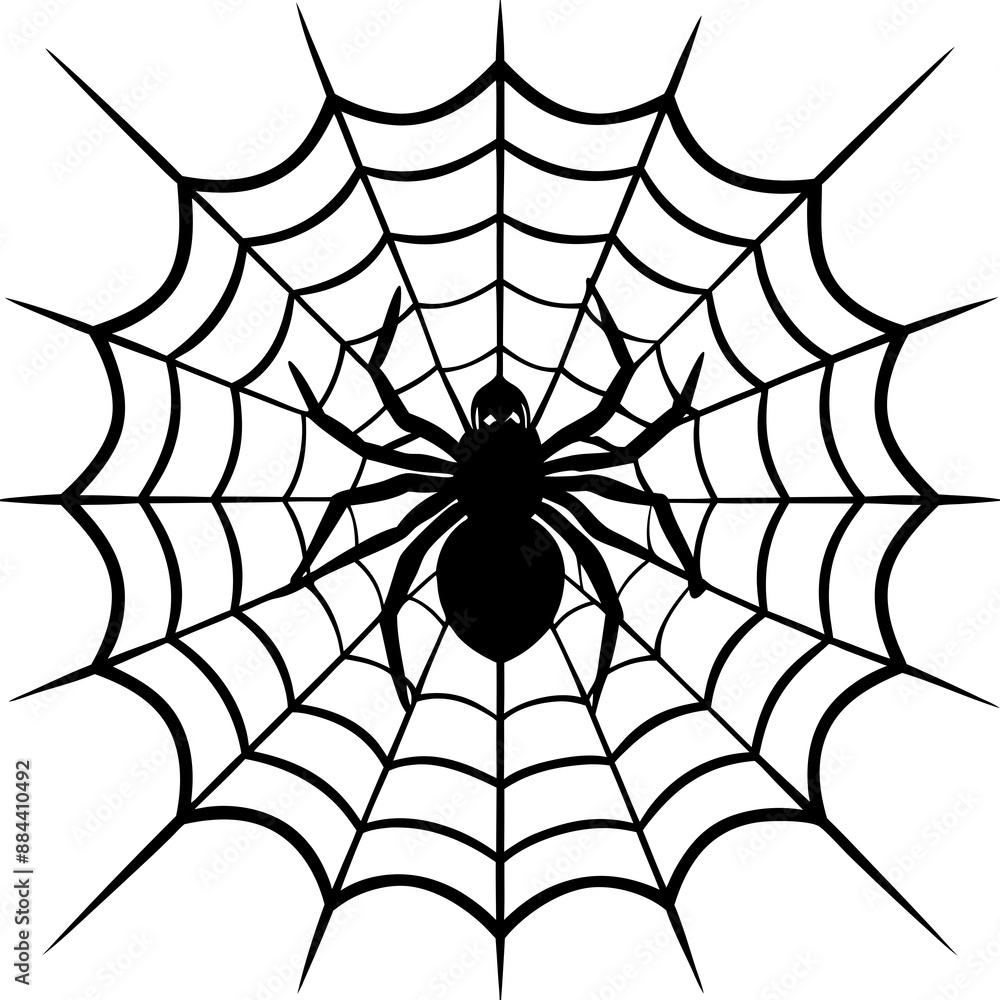 Fototapeta premium spider, web, halloween, insect, vector, illustration