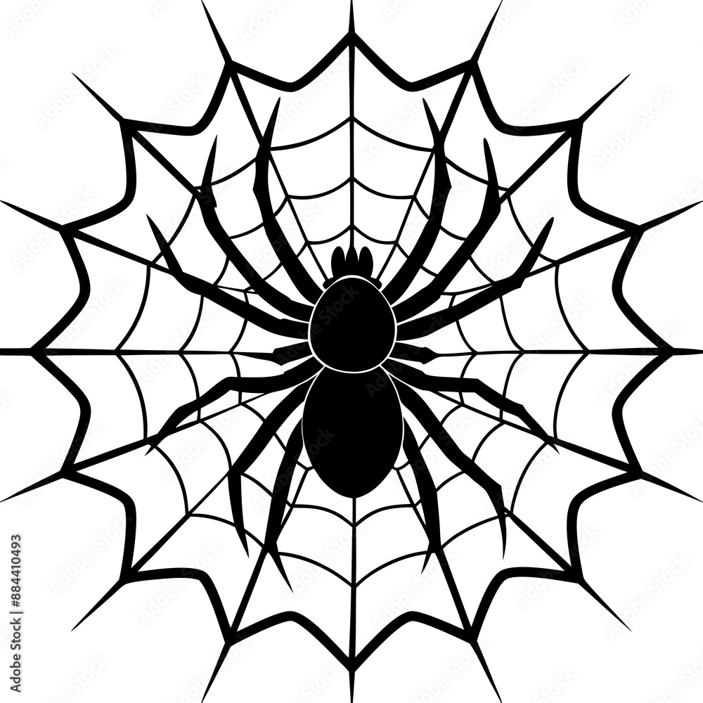 Obraz premium spider, web, halloween, insect, vector, illustration