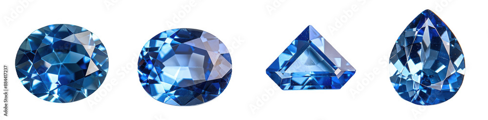 Blue Gemstones in Various Cuts Blue Gemstones in Various Cuts