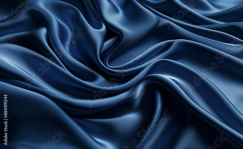 Wallpaper Mural Smooth and shiny blue silk fabric with elegant folds. Torontodigital.ca