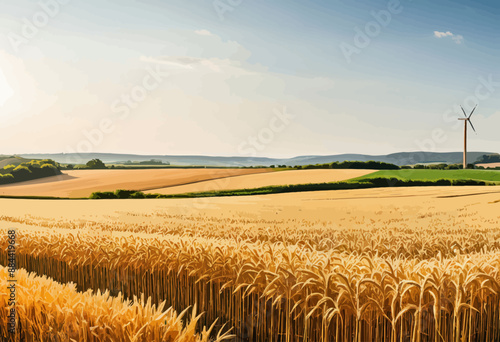 Golden Harvest: A Field of Wheat Under the Sun