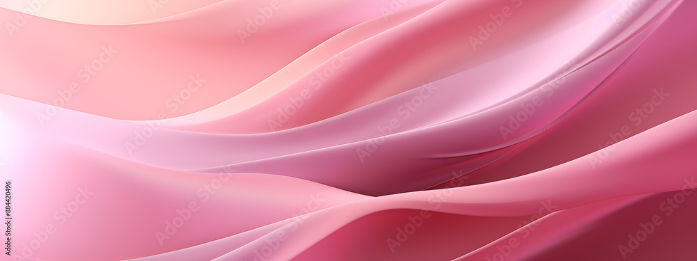 Fototapeta premium Abstract Pink Silk Waves Digital Artwork with Smooth Flowing Lines