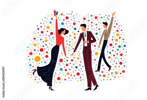 Dancing Couple in Colorful Background