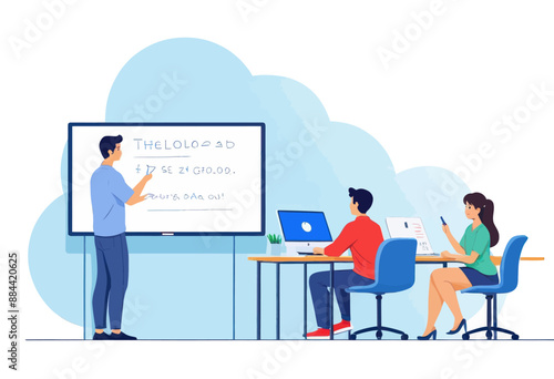 Group of people engaged in a presentation or lecture