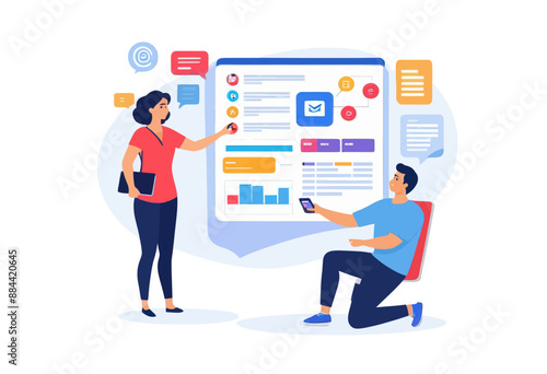 Business Meeting with Digital Presentation
