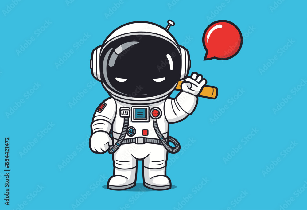Space Explorer with Red Balloon Space Explorer with Red Balloon