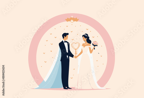 Bride and Groom Exchanging Vows