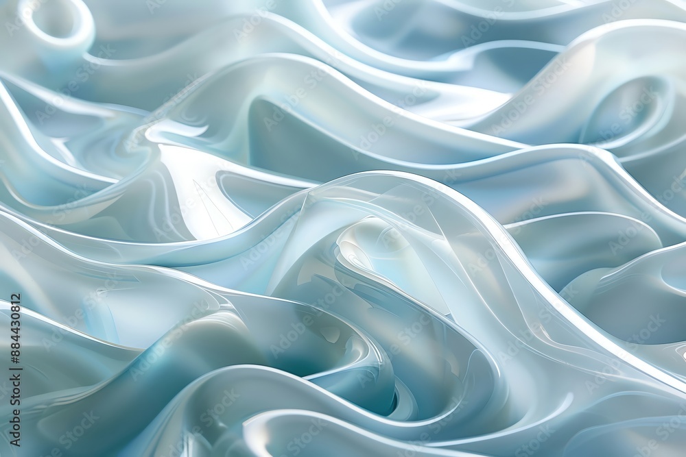 Fototapeta premium Subtle, curved plastic waves with a jellylike appearance, perfect for sophisticated and modern textures