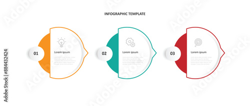 Design template vector infographic with 3 step and icons for banner information and business presentation 