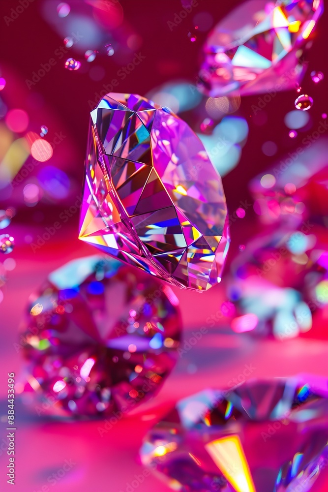 A bunch of diamonds on a pink background. A bunch of diamonds on a pink background.
