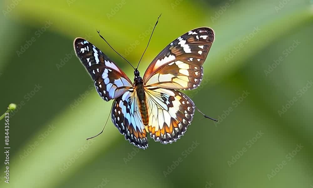 Butterfly emerging from its chrysalis, delicate wings unfolding and the first tentative movements. Butterfly emerging from its chrysalis, delicate wings unfolding and the first tentative movements.
