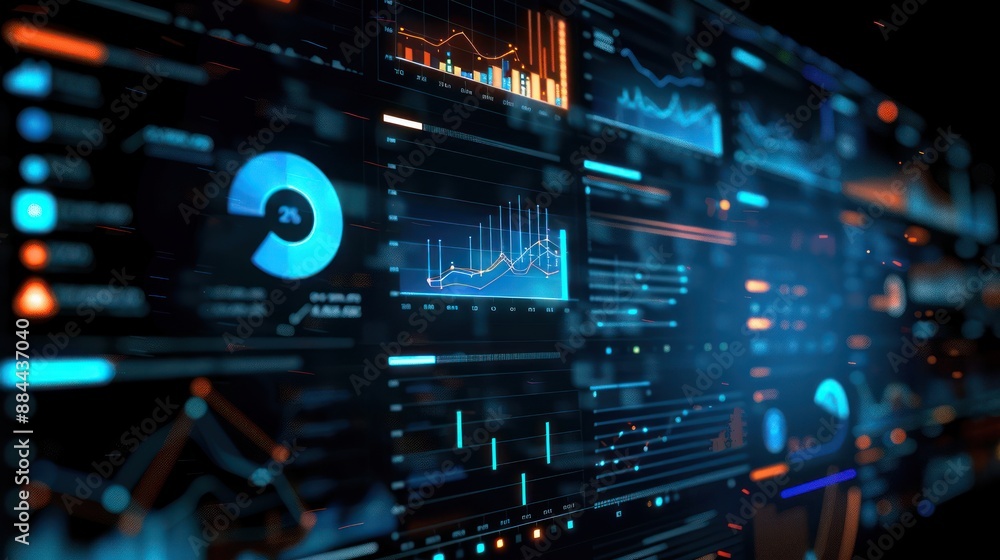 Naklejka premium Data analytics dashboard showing logistics performance metrics.