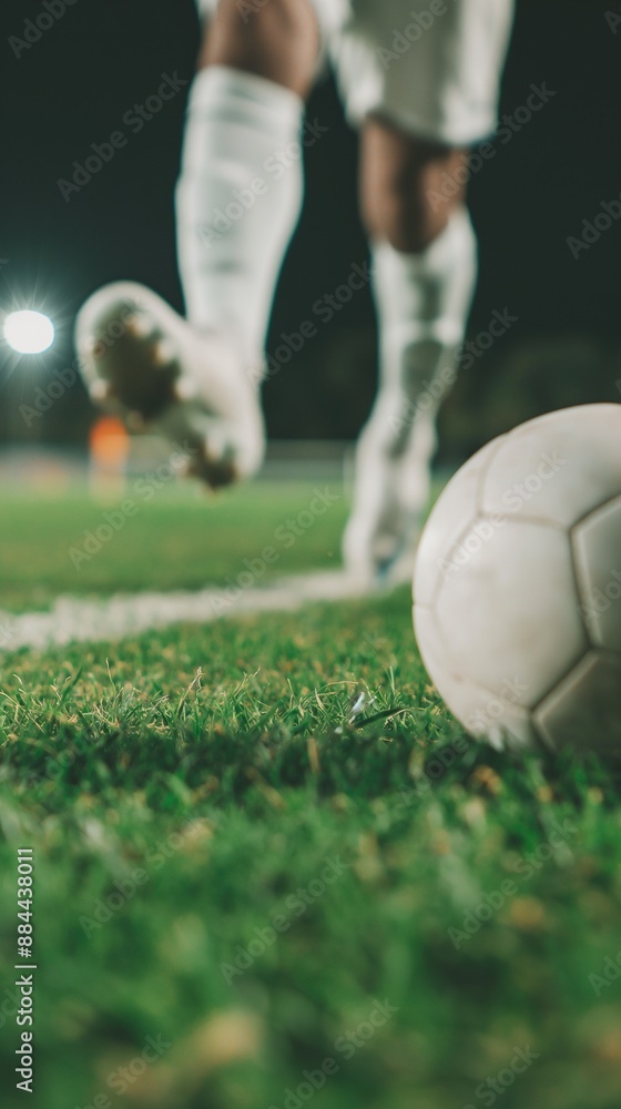 Fototapeta premium soccer player kicking ball