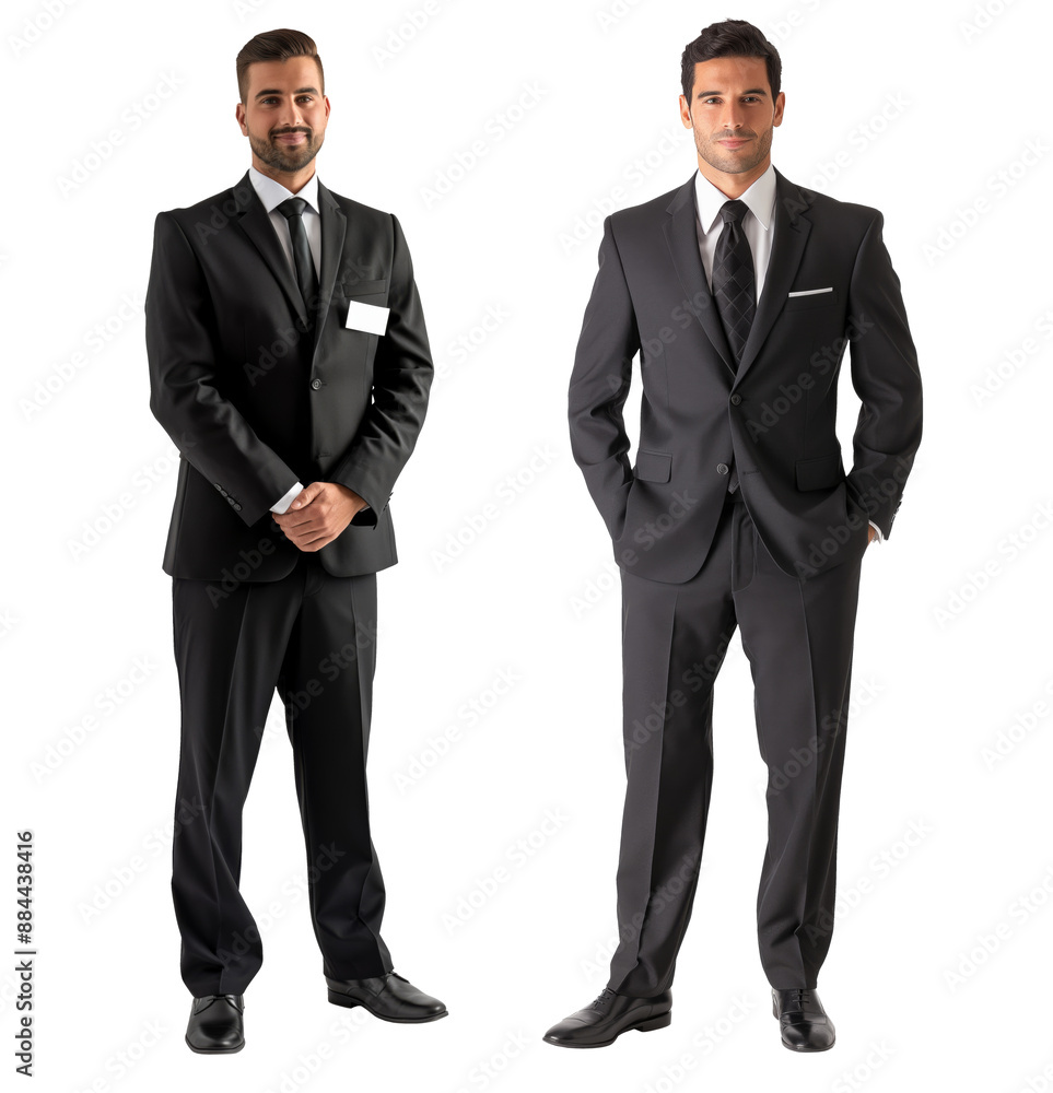 Man in formal clothes - front desk manager or concierge. Person isolated on transparent background. Generative AI Man in formal clothes - front desk manager or concierge. Person isolated on transparent background. Generative AI
