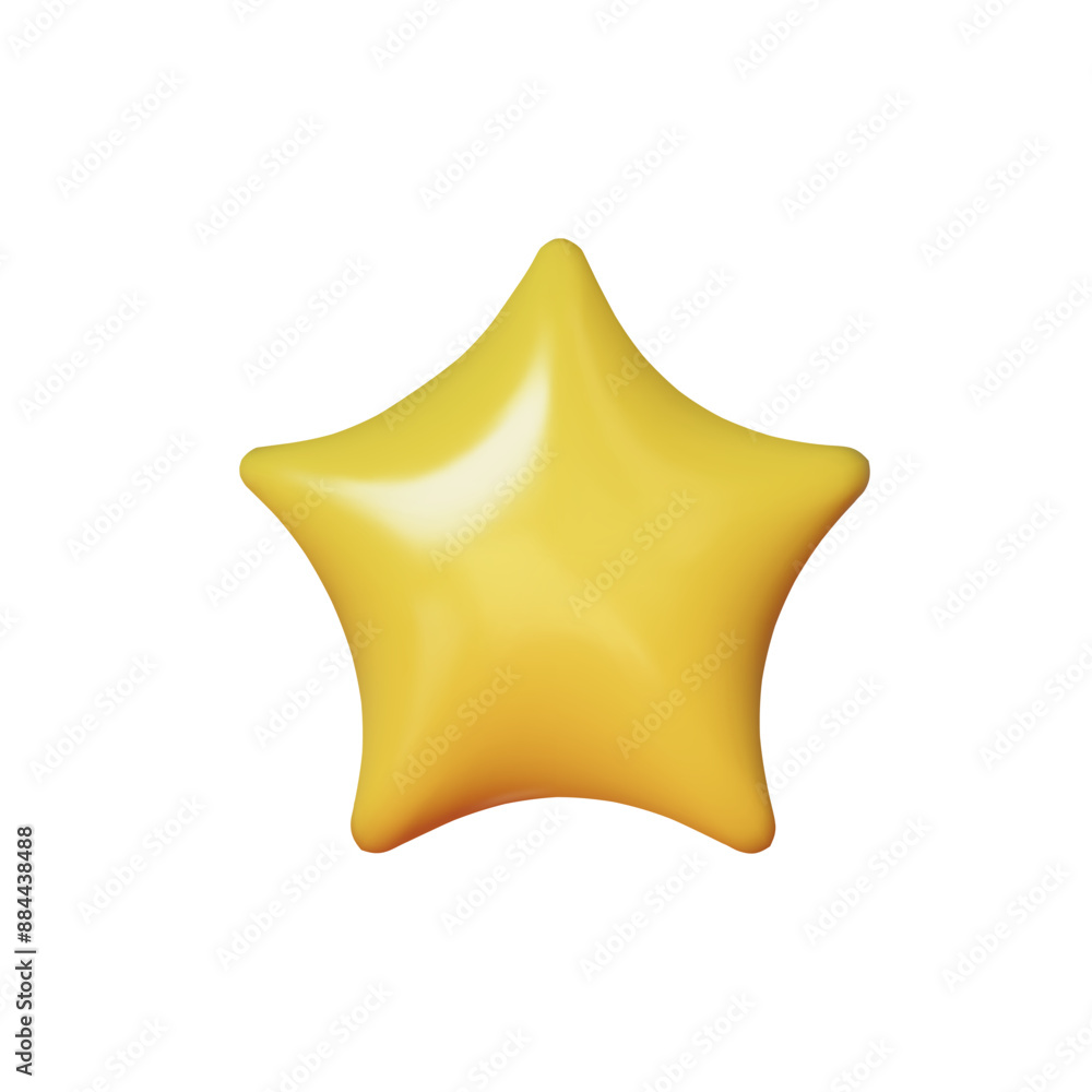 3D yellow icon star. Realistic design cartoon style. Customer rating feedback, rating, achievements and decor concept. Vector illustration 3D yellow icon star. Realistic design cartoon style. Customer rating feedback, rating, achievements and decor concept. Vector illustration