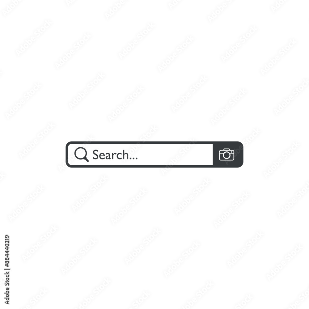 Search Bar Icons with Magnifying Glass and Camera Search Bar Icons with Magnifying Glass and Camera