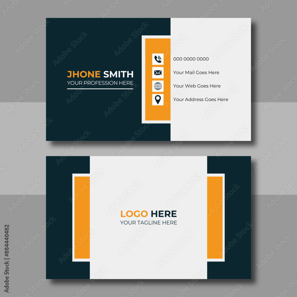 Business card template. Double sided business card design for business and personal use. Vector illustration, print ready Business card template. Double sided business card design for business and personal use. Vector illustration, print ready