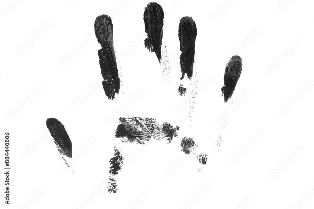 Black Hand fingerprint crime brush effect isolated on background Black Hand fingerprint crime brush effect isolated on background