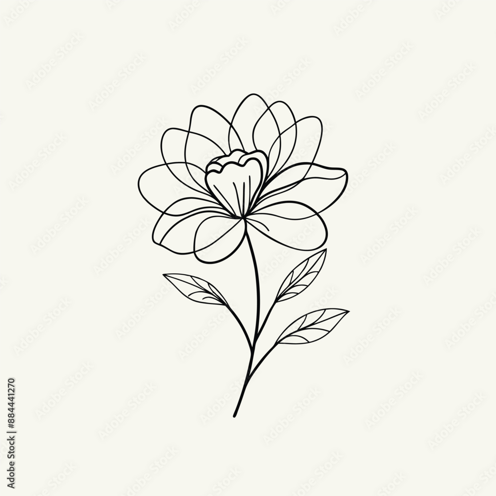 Hand drawn simple flower illustration Hand drawn simple flower illustration