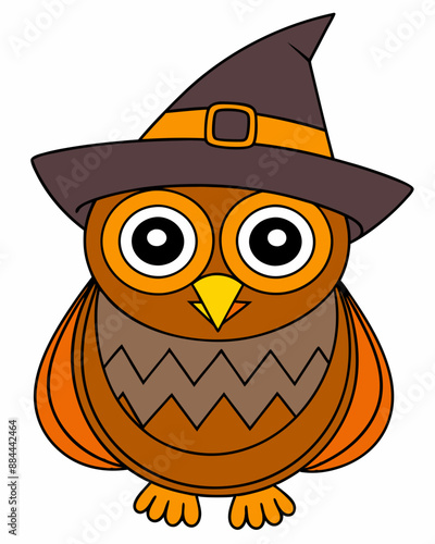 Halloween Owl with hat vector illustration 