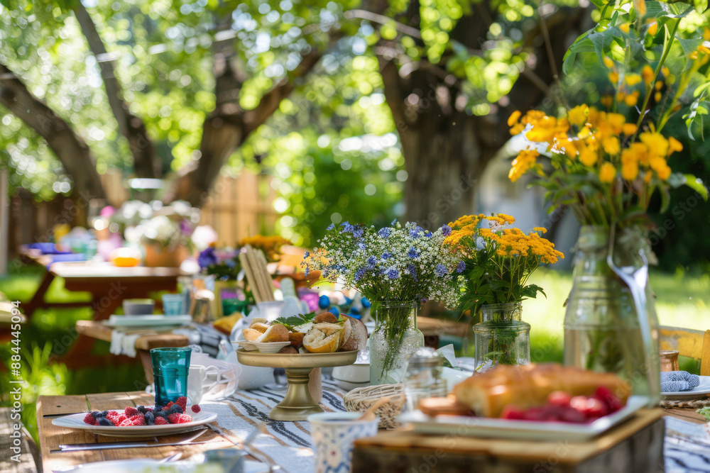 Garden party settings without people. AI generative Garden party settings without people. AI generative