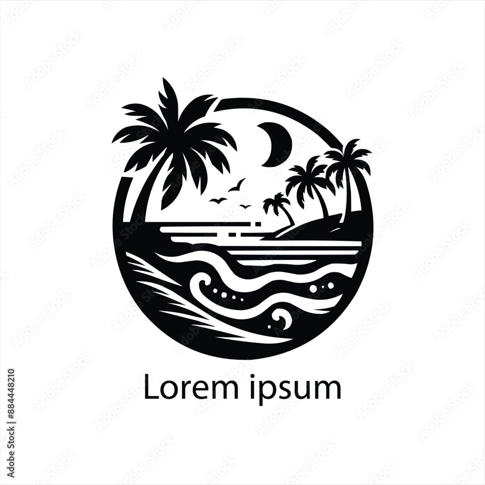 Obraz premium a beach logo design for brand