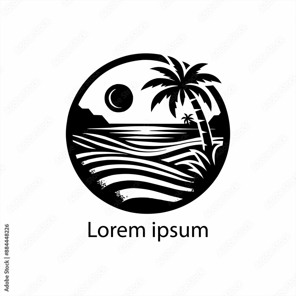 Obraz premium a beach logo design for brand
