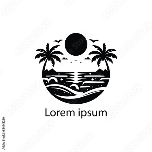 a beach logo design for brand