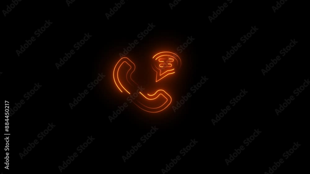 Animated neon lighting call icon concept Animated neon lighting call icon concept