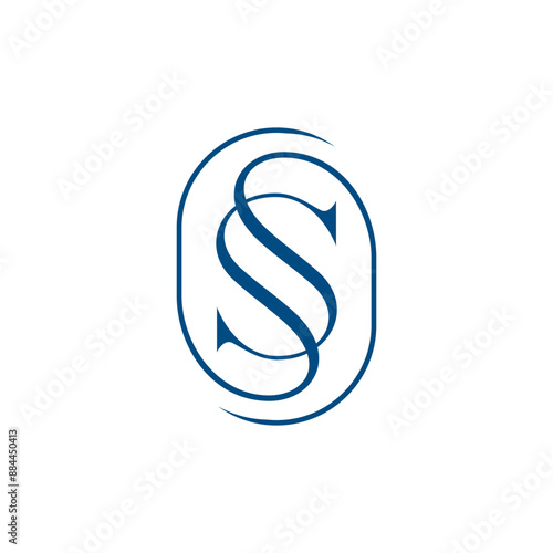SS In circle shape for S logo vector source editable.