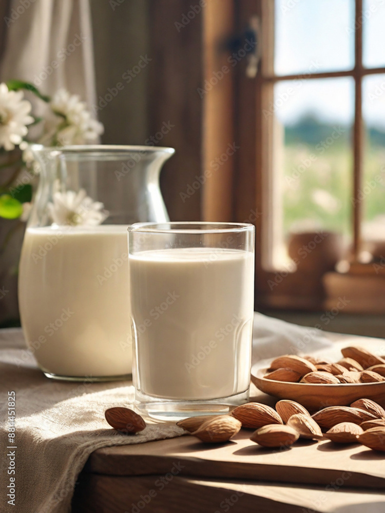 Vegan plant-based almond milk with a watery texture and nutty flavor perfect for smoothies, lattes, baking and more. Vegan plant-based almond milk with a watery texture and nutty flavor perfect for smoothies, lattes, baking and more.