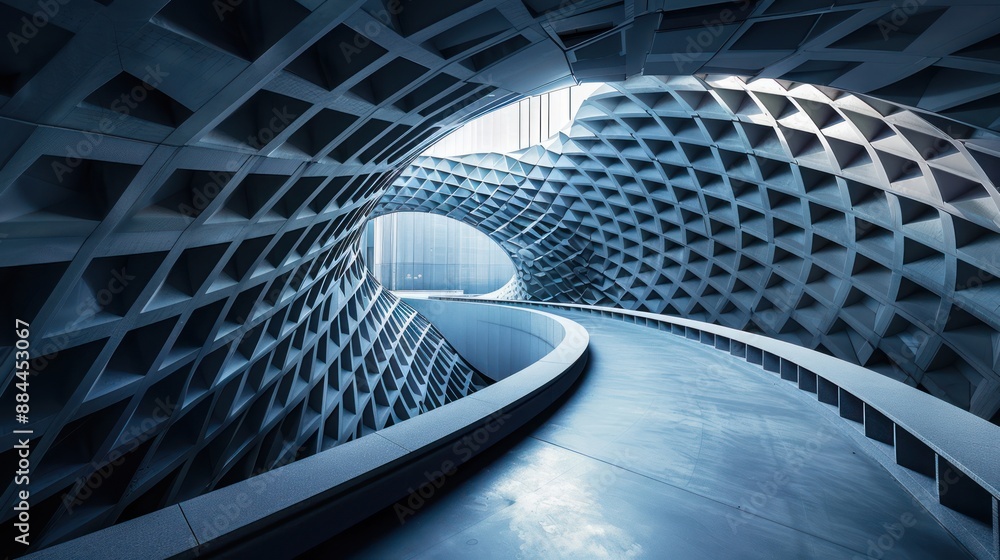 Obraz premium Abstract geometric shapes and patterns in a dynamic and structured composition