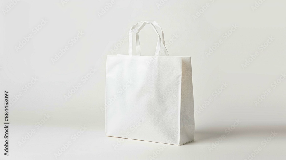 fabric white bag with handle for shopping cut out on white background fabric white bag with handle for shopping cut out on white background