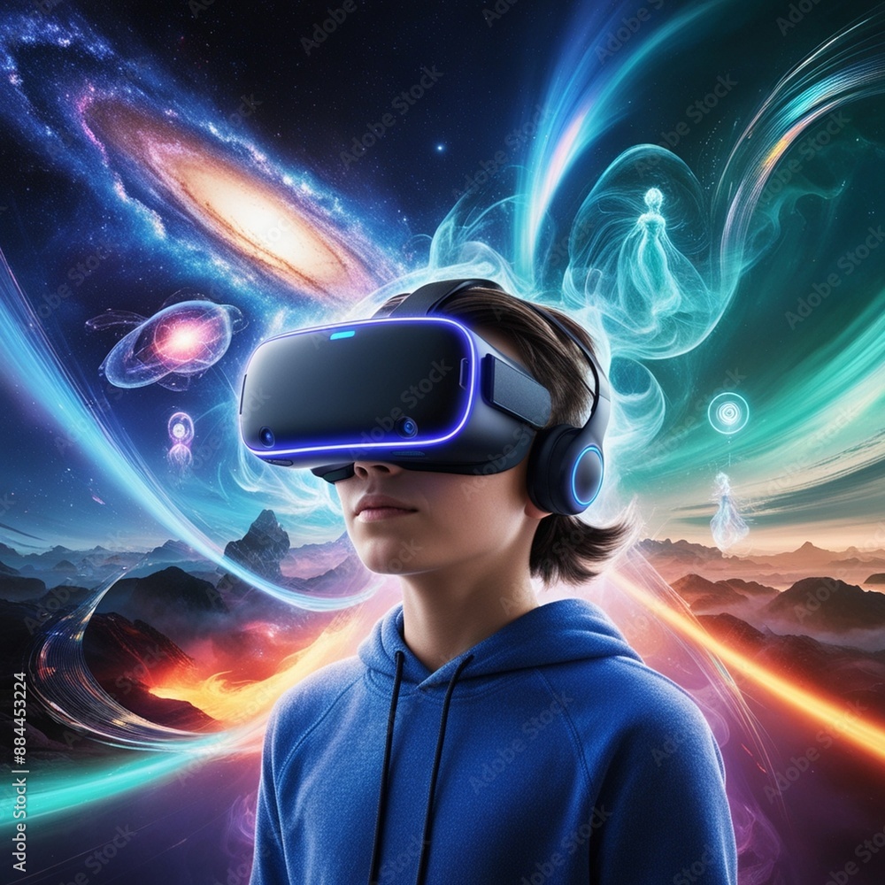 Virtual reality makeup with boy using that Virtual reality makeup with boy using that